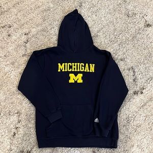 Navy adidas University of Michigan hoodie.